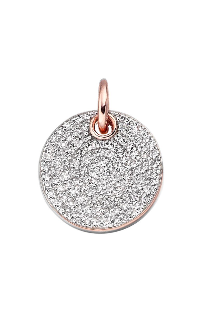 Monica Vinader Ava Diamond Disc Pendant Charm, Alternate, color, Rose Gold