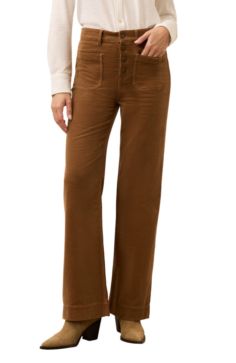 Faherty Stretch Corduroy Patch Pocket Pants, Main, color, Cord Brown