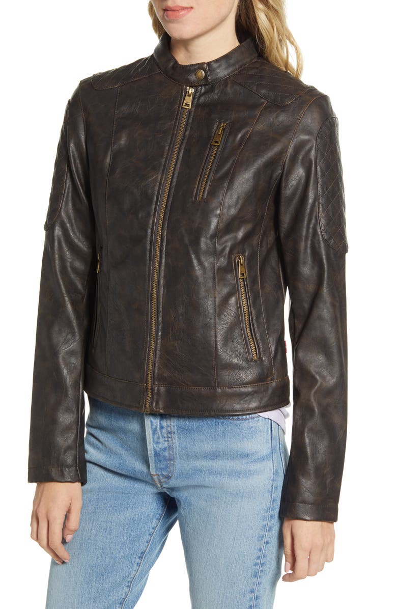 Levi's<sup>®</sup> Faux Leather Racer Jacket, Alternate, color,