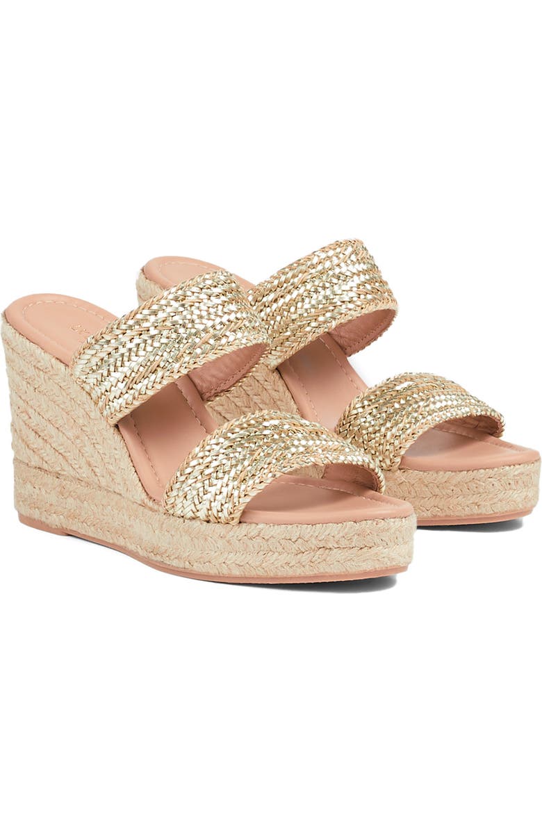 LK Bennett Renlee Platform Wedge Espadrille Sandal, Main, color, Gold