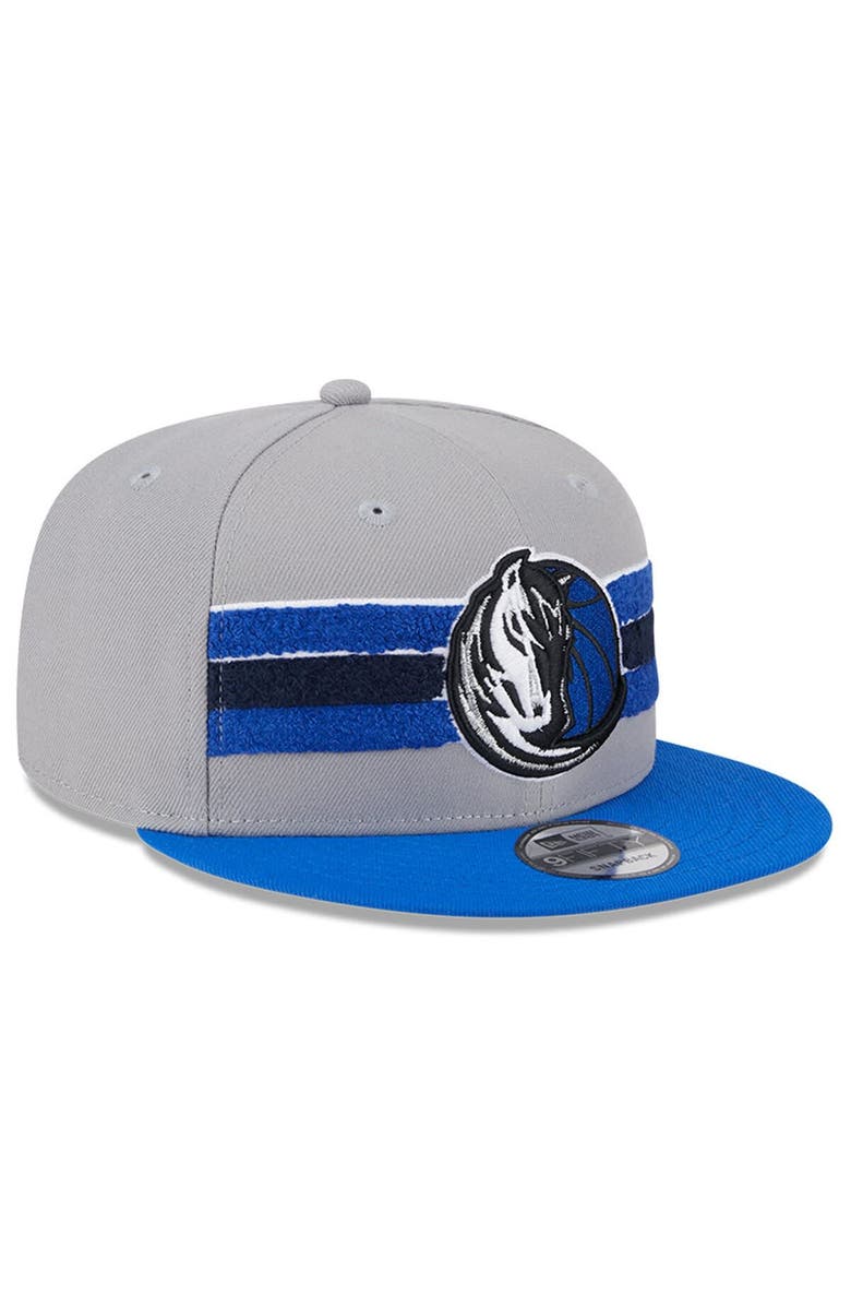 New Era Men's New Era Gray Dallas Mavericks Chenille Band 9FIFTY Snapback Hat, Alternate, color,