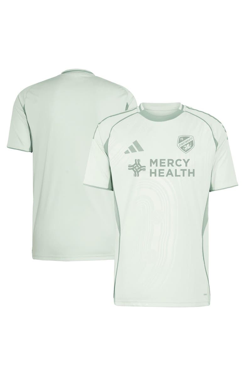 adidas Men's adidas Light Green FC Cincinnati 2025 One Planet Pre-Match Top, Main, color,