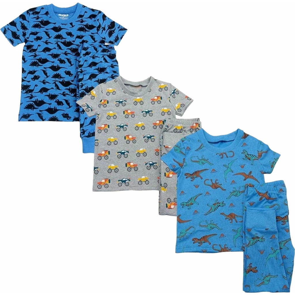 BenBen 3 Pack Boys' Shortsleeve Pajamas in Dinosaurs/dark Dinosaurs/car  product
