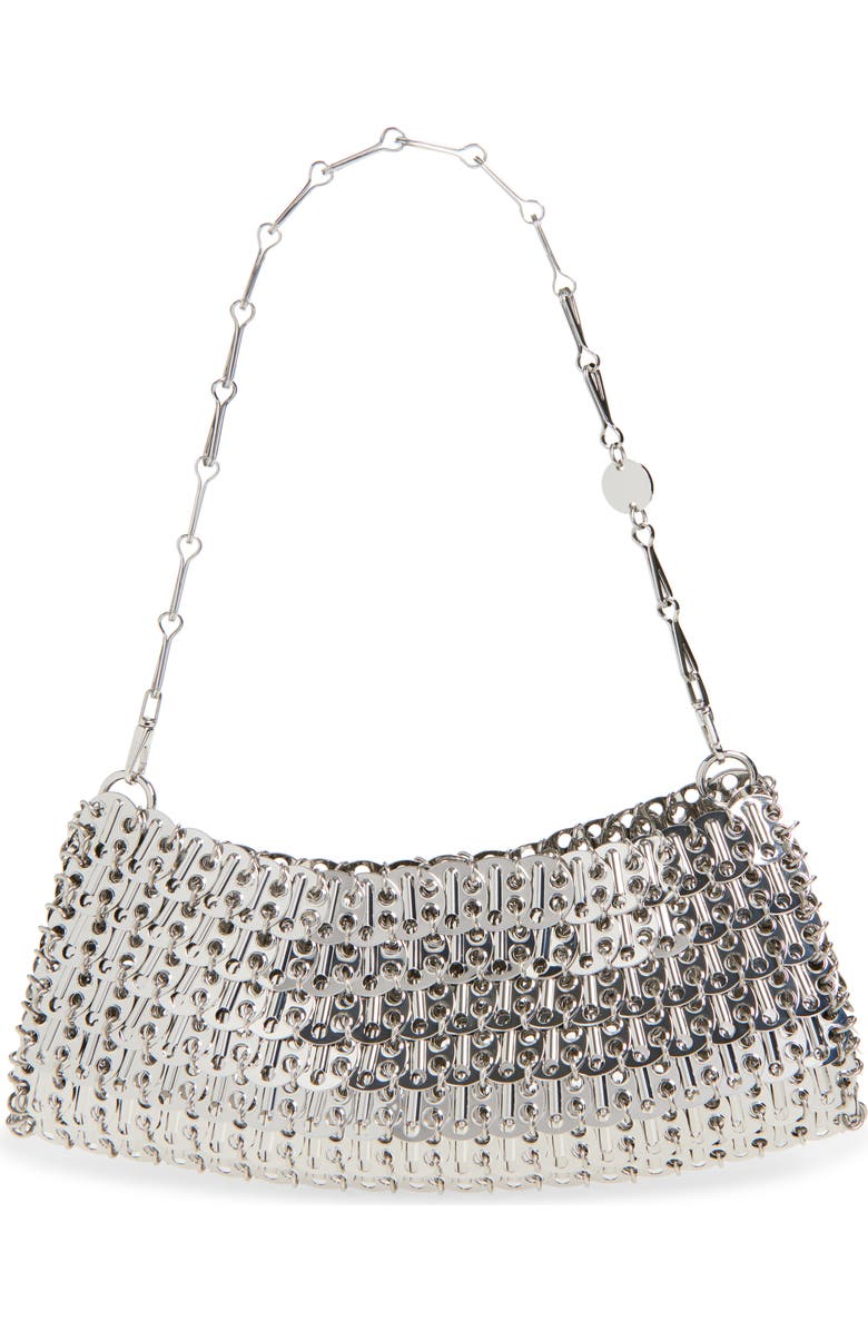 Rabanne East/West Chain Mail Bag, Alternate, color, Silver