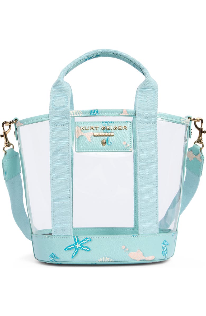 Kurt Geiger London Small Hampstead Vinyl Tote, Main, color, Blue Other