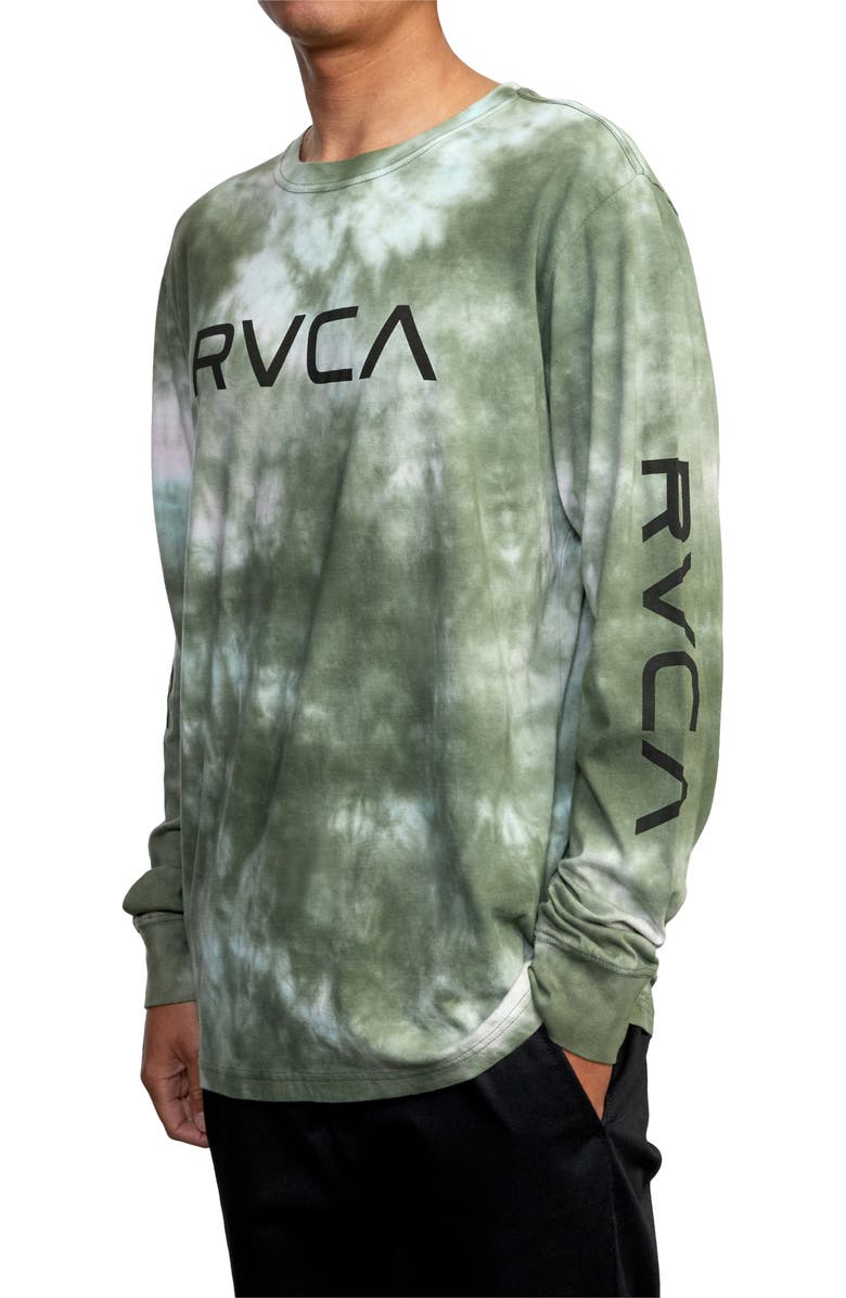 RVCA Big RVCA Tie Dye Long Sleeve Graphic Tee, Alternate, color, 