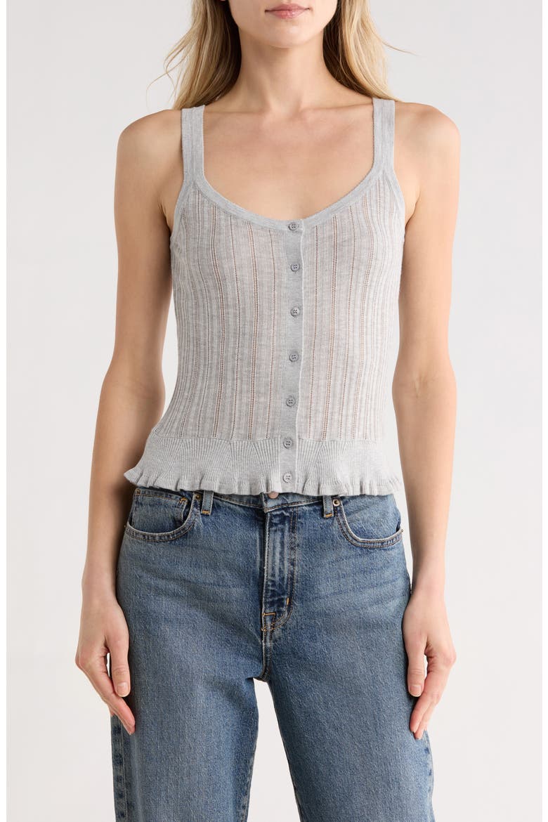 Callie Pointelle Knit Camisole, Main, color, SLATE