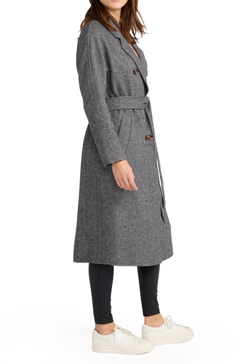 Standing Still Belted Wool Blend Coat, Alternate, color, CHARCOAL
