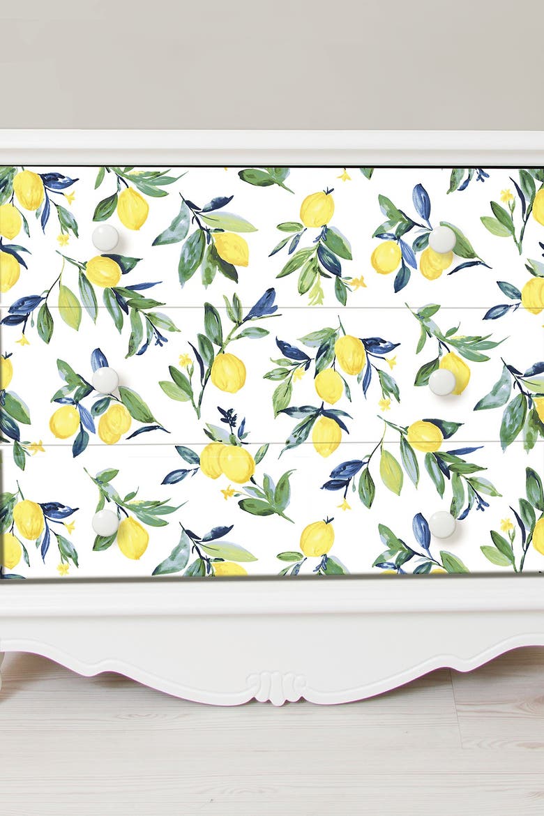 Lemon Drop Yellow Peel & Stick Wallpaper, Alternate, color, YELLOW