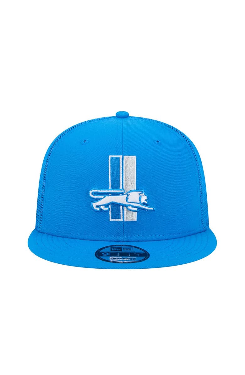 New Era Men's New Era Blue Detroit Lions Throwback Main Trucker 9FIFTY Snapback Hat, Alternate, color, Blue