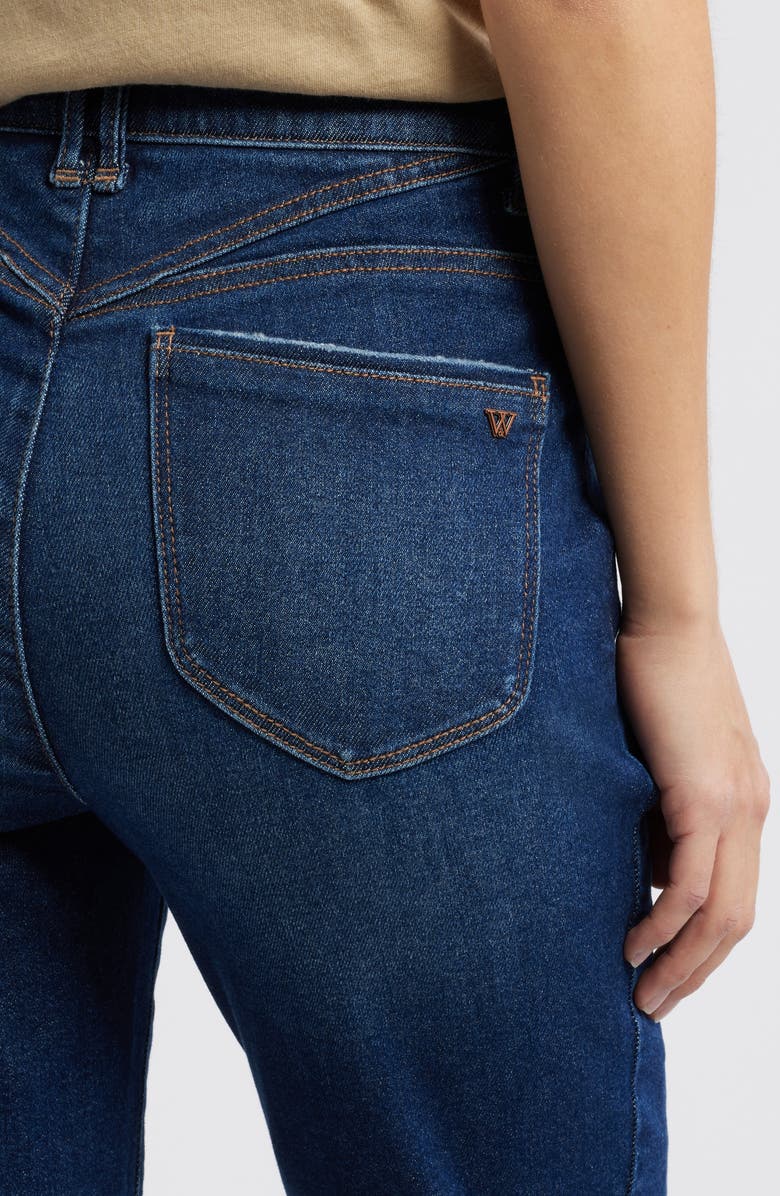 Wit & Wisdom Bennett 'Ab'Solution Skyrise Frayed High Waist Ankle Barely Bootcut Jeans, Alternate, color, Blue