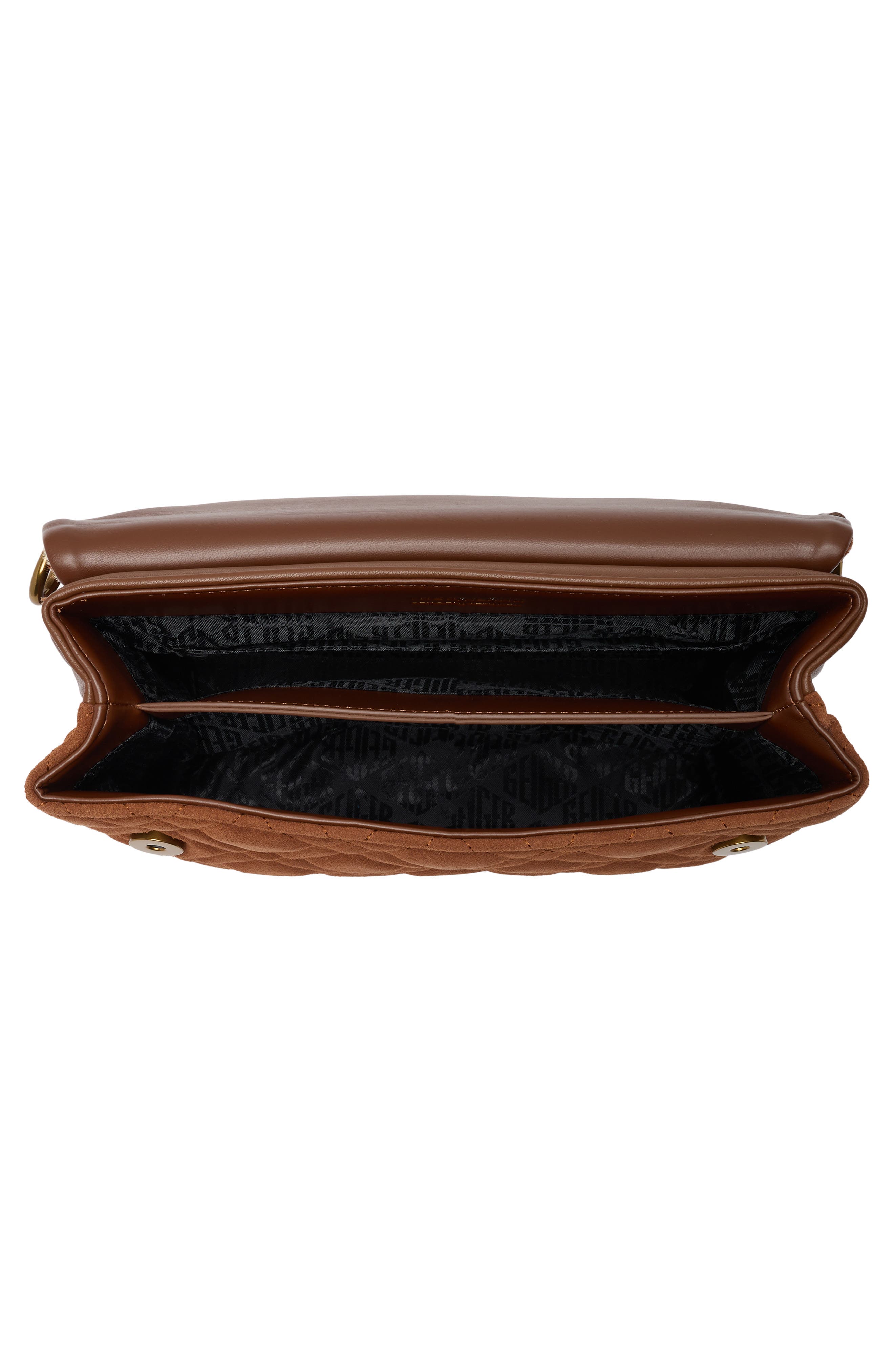 Fulham Leather & Genuine Calf Hair Shoulder Bag, Alternate, color, OPEN BROWN