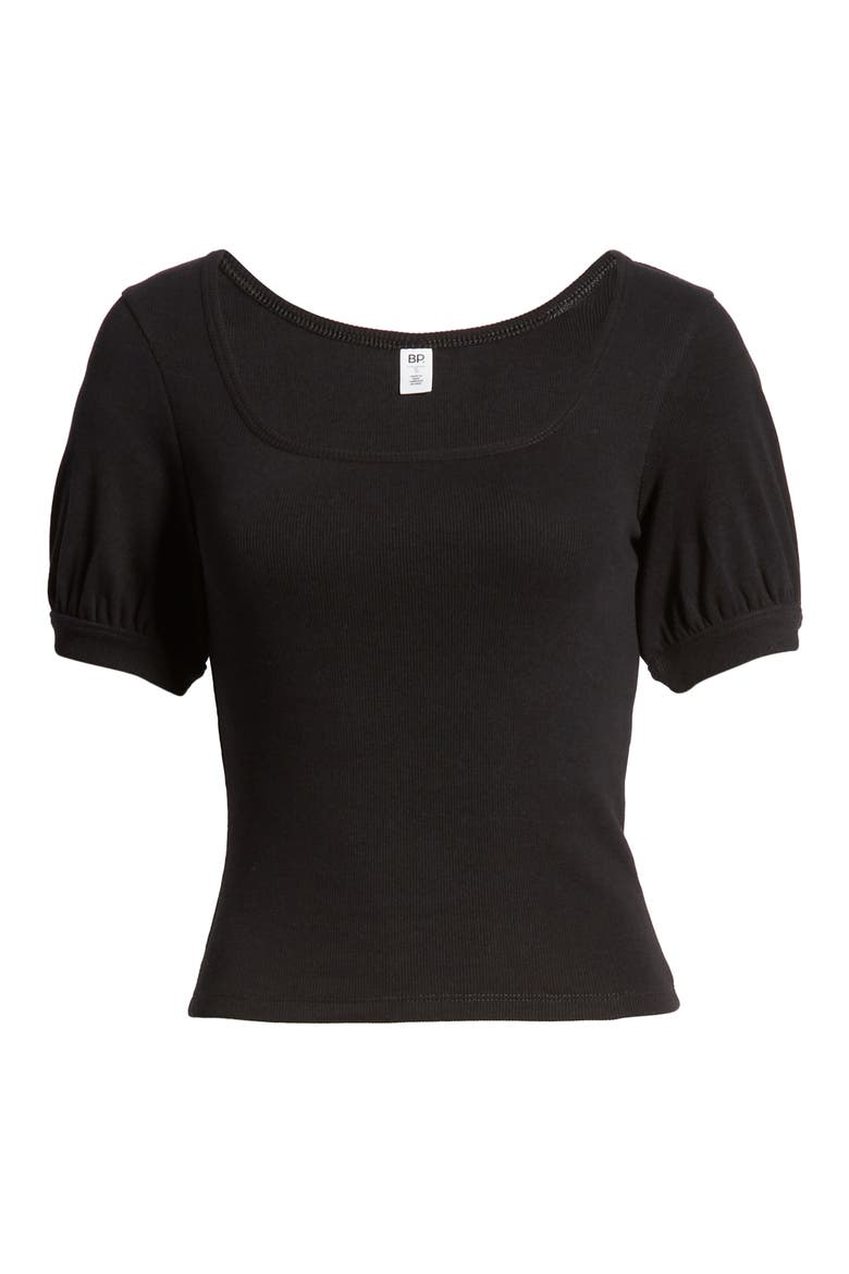 Square Neck Tee, Alternate, color, BLACK