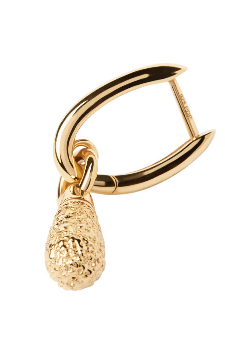 PDPAOLA Popcorn Jupiter Single Hoop, Main, color, Gold