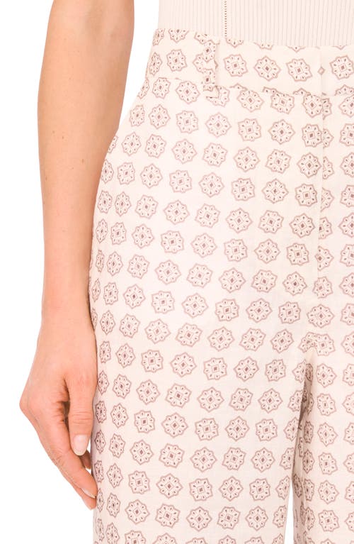 Ted Baker Geo Floral Linen Pants In Pink