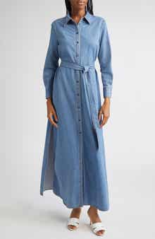 Alice + Olivia Chassidy Denim Maxi Shirtdress