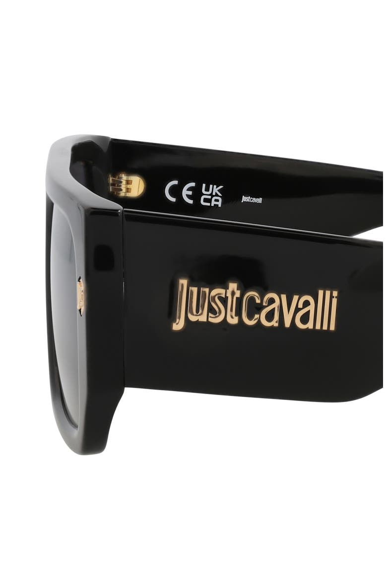 56mm Rectangular Sunglasses, Alternate, color, BLACK BLACK SMOKE