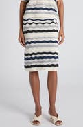 Bottega Veneta Layered Chevron Stripe Wool Blend Sweater Skirt