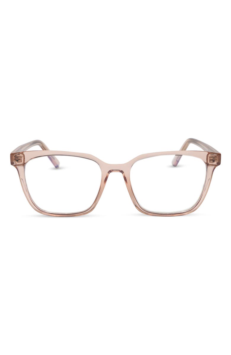 DIFF Alex 50mm Square Blue Light Blocking Glasses, Main, color, Beige Crystal Blue Light