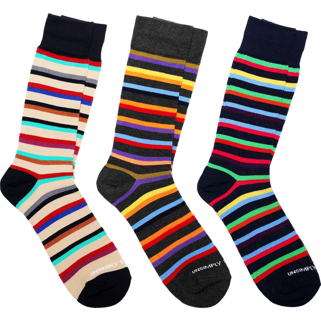 Unsimply Stitched Assorted 3-pack Of Crew Socks In Multi