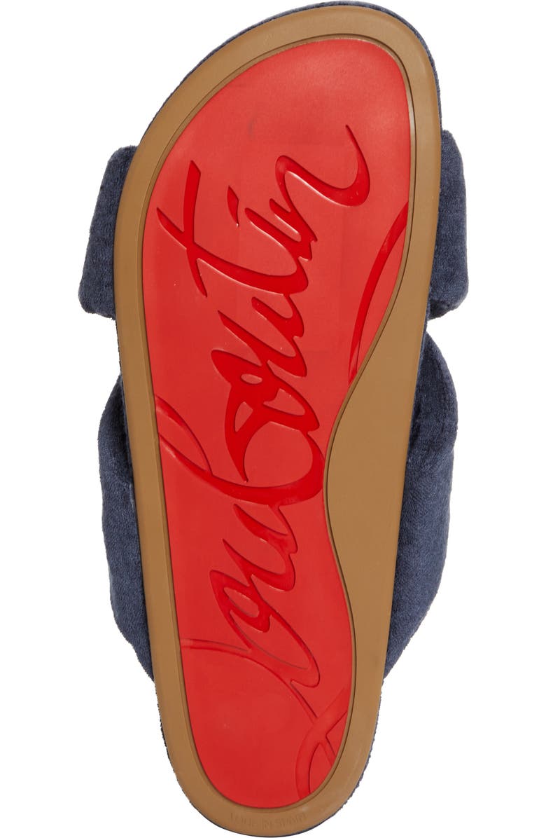 Christian Louboutin Bizzu Logo Patch Slide Sandal, Alternate, color, Marine