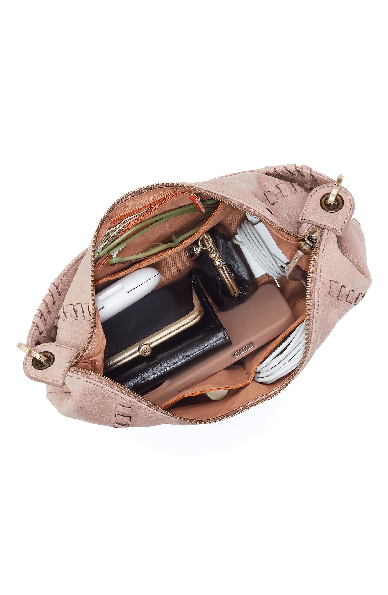 HOBO Mini Opal Leather Shoulder Bag, Alternate, color, Hazel