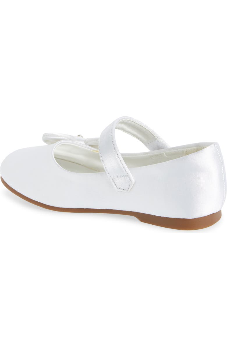 DREAM PAIRS Kids' Angel Crystal Bow Mary Jane, Alternate, color, White/ Satin