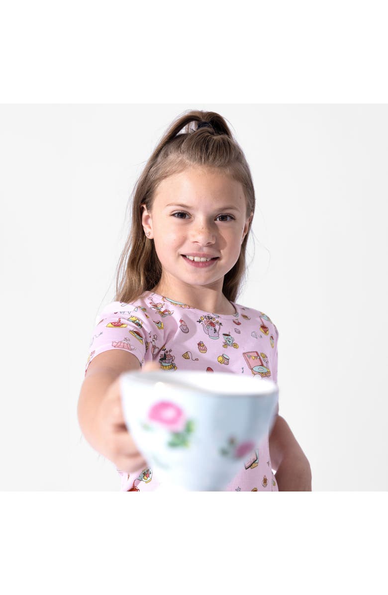 Bellabu Bear Tea Party Kids 2-Piece Short Sleeve & Shorts Pajama Set, Alternate, color, Tea Party