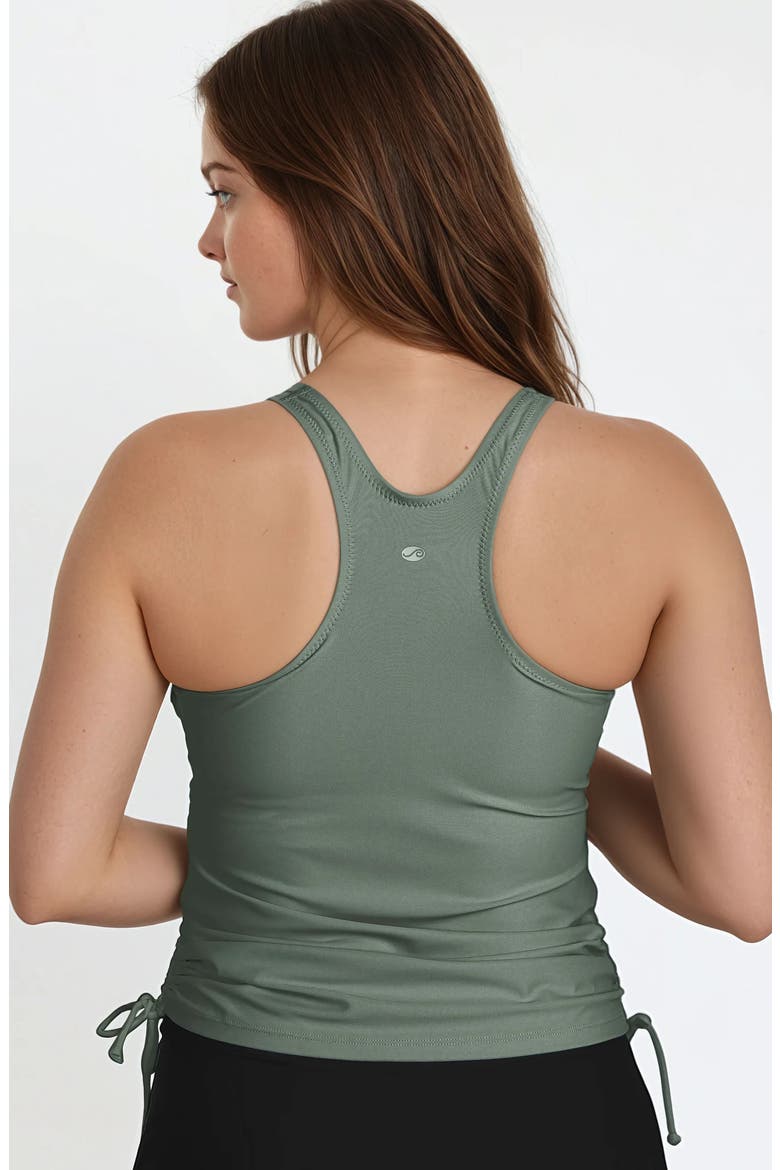 Maya Tankini Swim Top With Removable Cups, Alternate, color, Sage Green