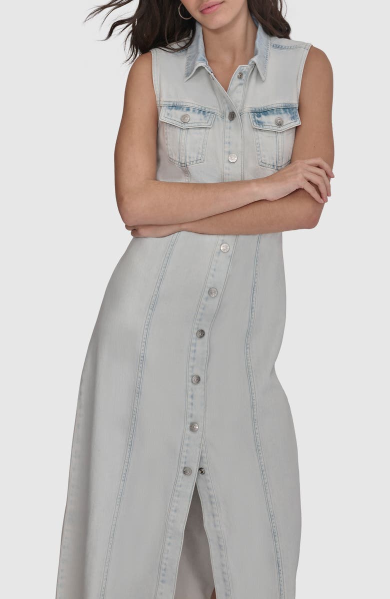 DKNY Jeans Sleeveless Denim Maxi Shirtdress, Alternate, color, Billboard