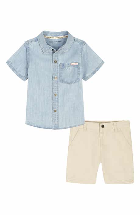 Calvin Klein <p>Denim Shirt & Shorts 2-Piece Set (Baby)</p>