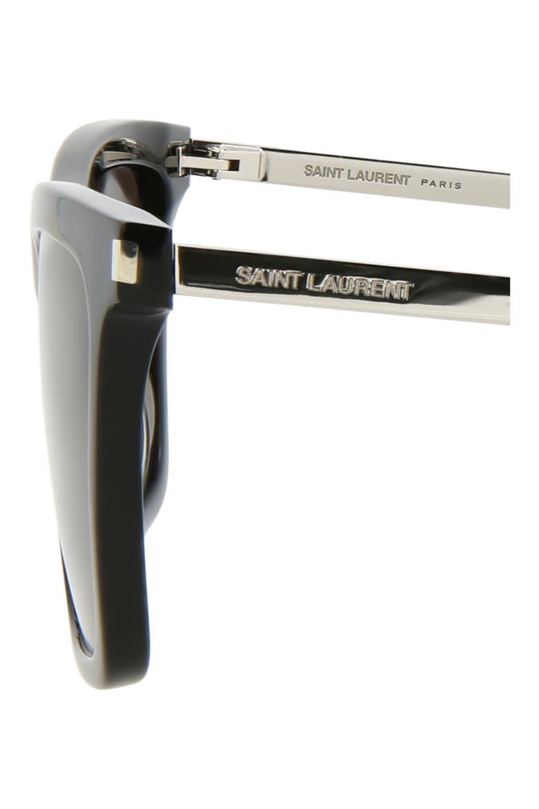 55mm Square Sunglasses, Alternate, color, BLACK SILVER BLACK