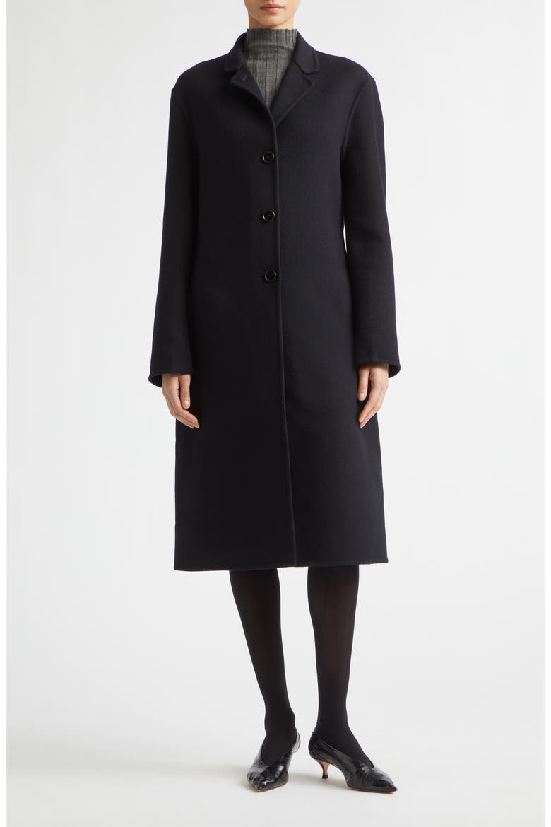 Slim Fit Double Face Cashmere & Virgin Wool Coat, Main, color, MIDNIGHT