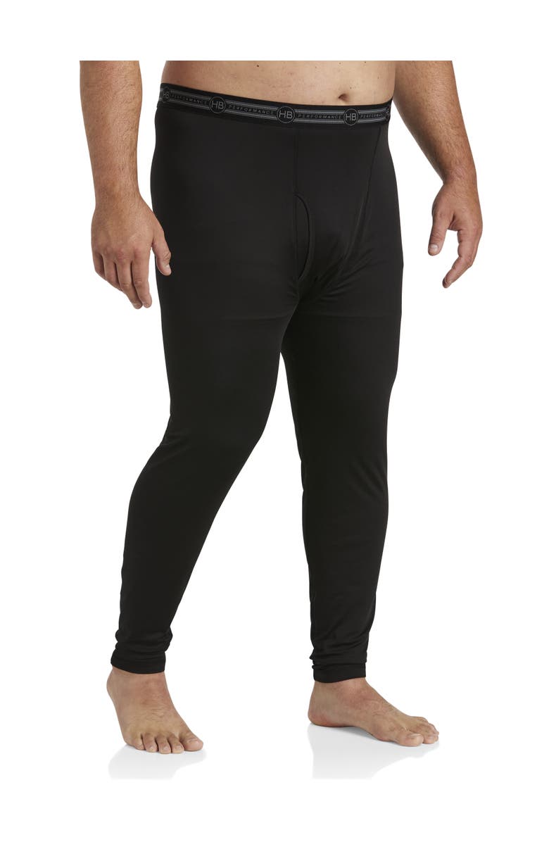 Harbor Bay by DXL Big & Tall Midweight Thermal Weather Level 2 Performance Thermal Pants, Alternate, color, Black