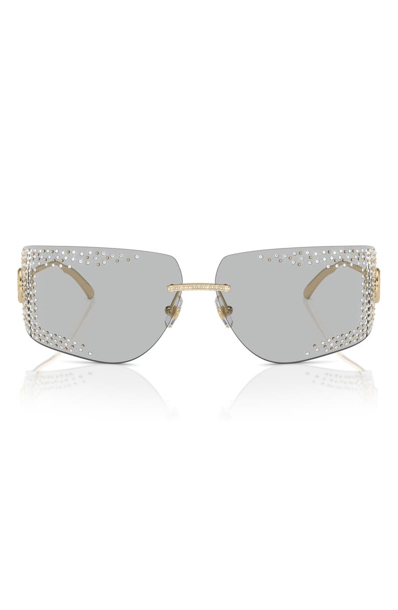 Jimmy Choo 78mm Oversize Pillow Sunglasses, Main, color, Pale Gold / Light Grey