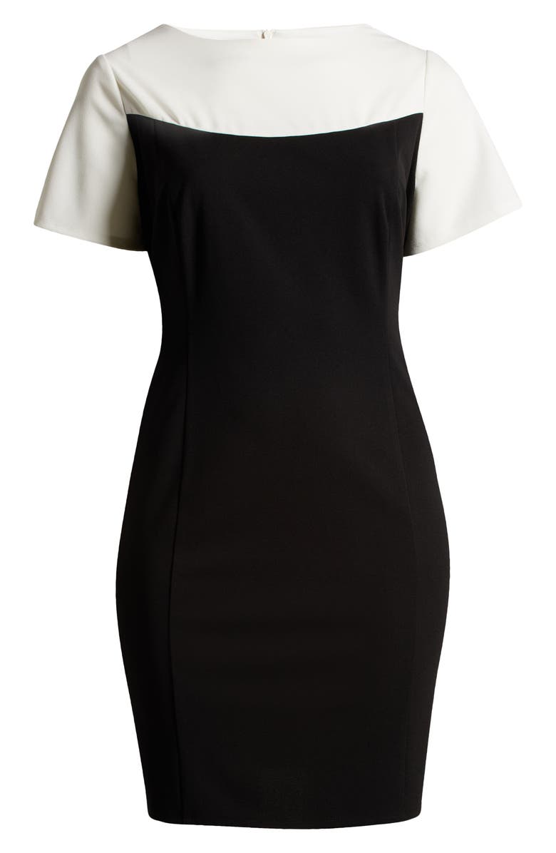 Maggy London Colorblock Sheath Dress, Alternate, color, Black
