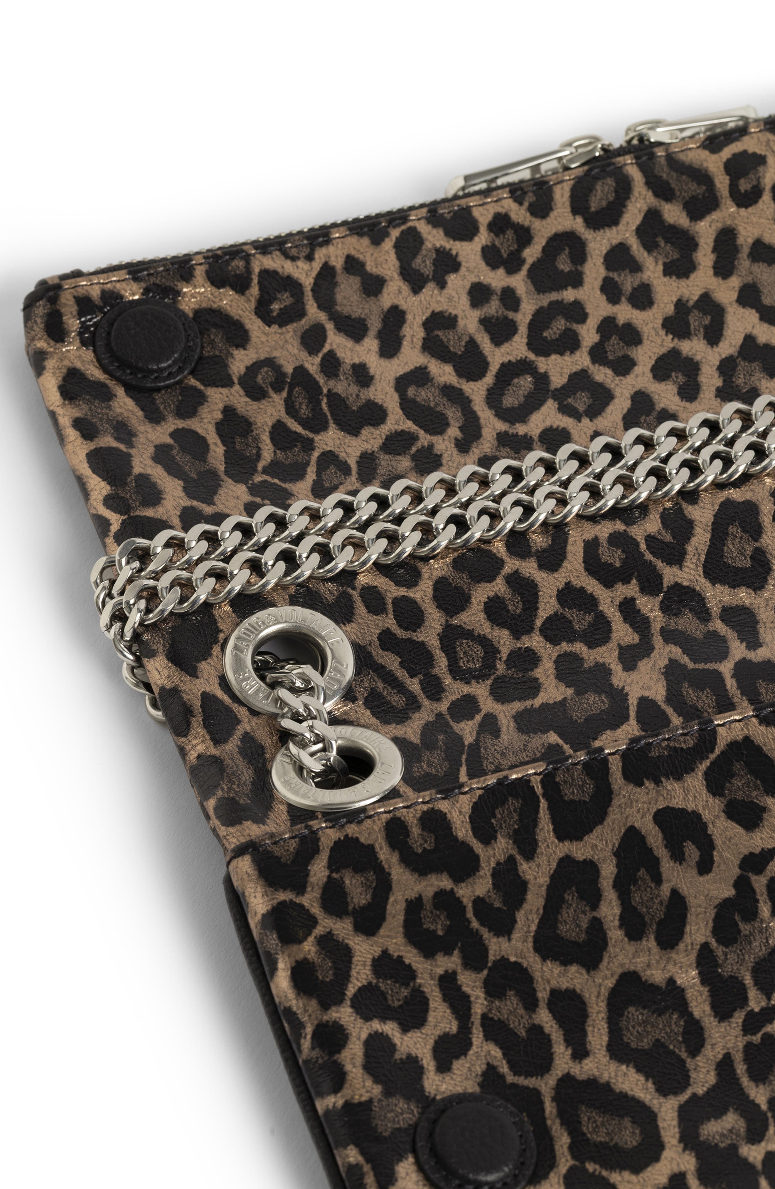 Zadig 
Voltaire Rock II Metallic Leather Shoulder Bag, Alternate, color, Silver