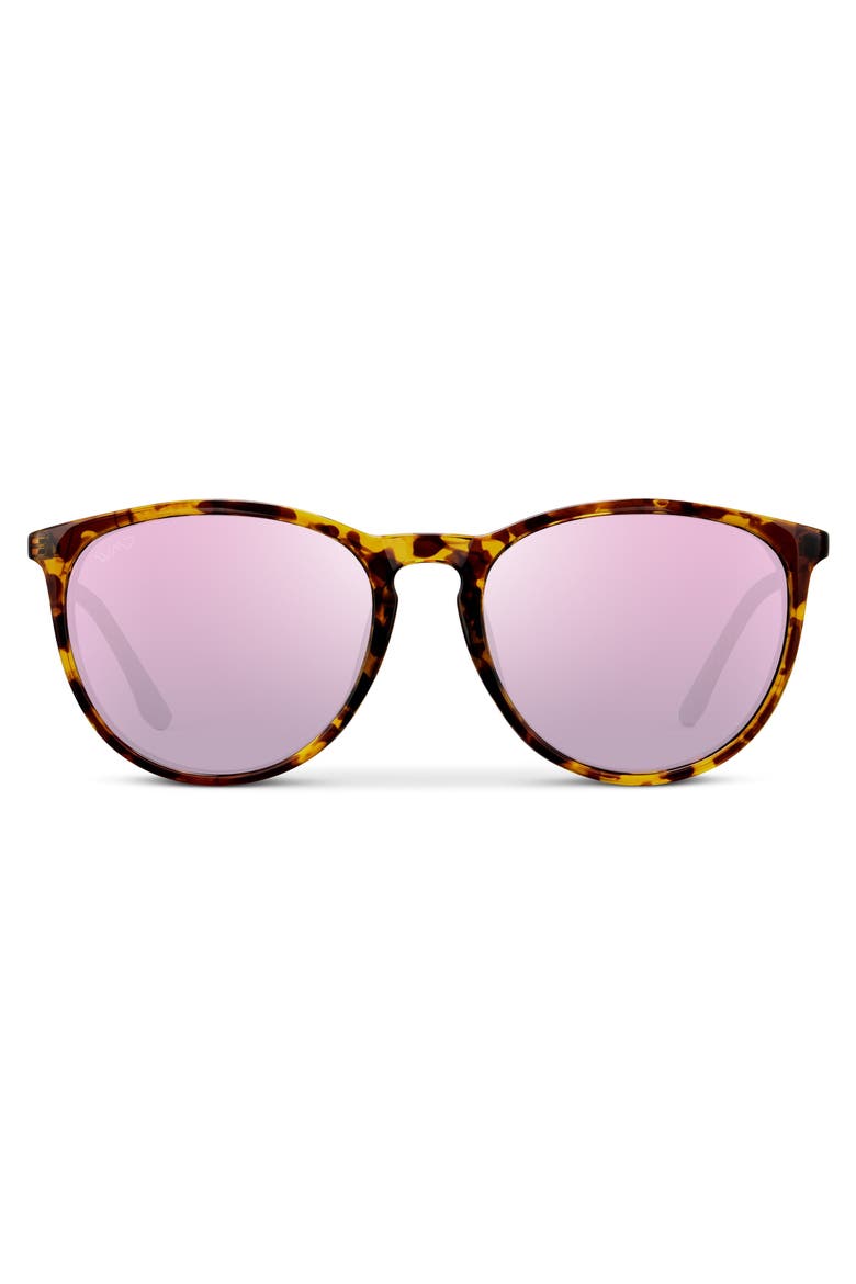 Drew - 55mm Round Polarized Sunglasses, Main, color, Brown Tortoise