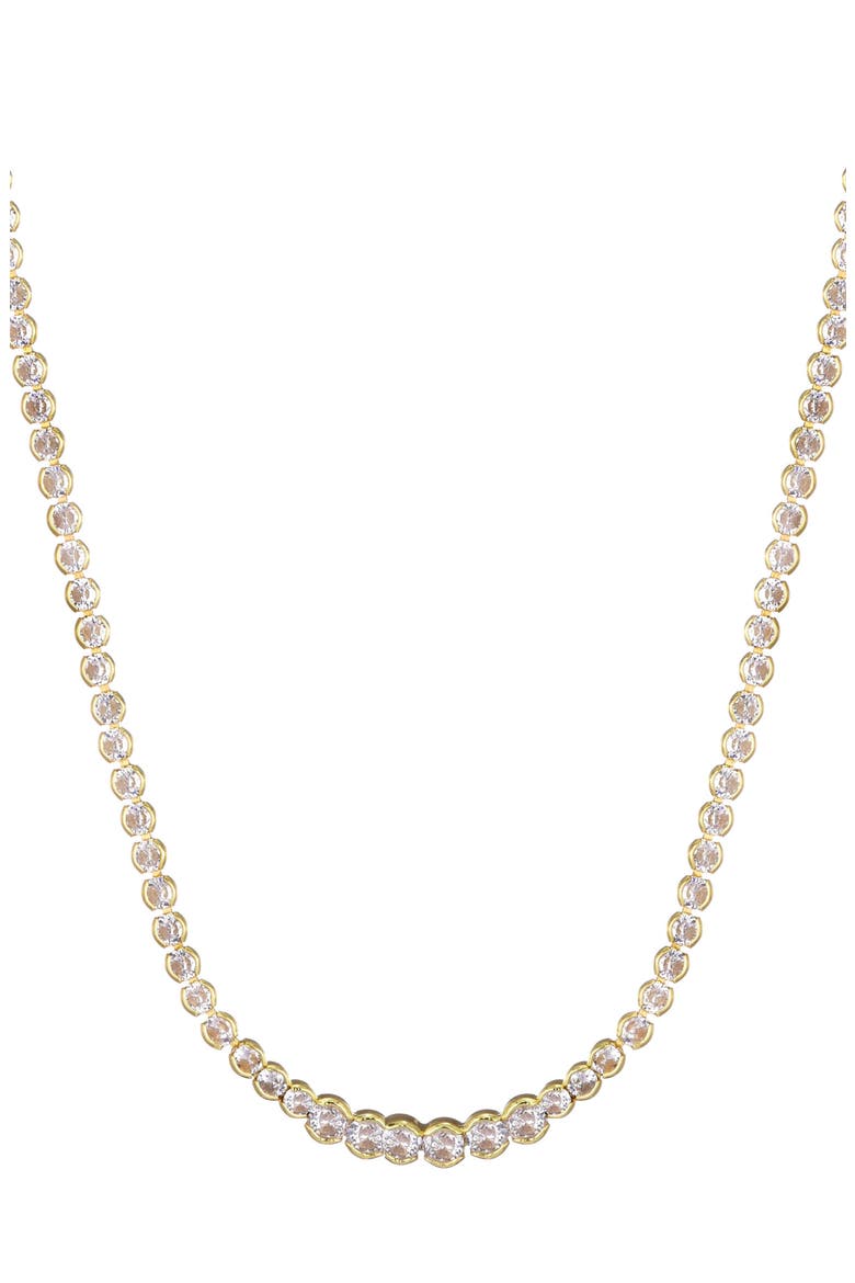 Bezel Crystal Tennis Necklace, Alternate, color, GOLD