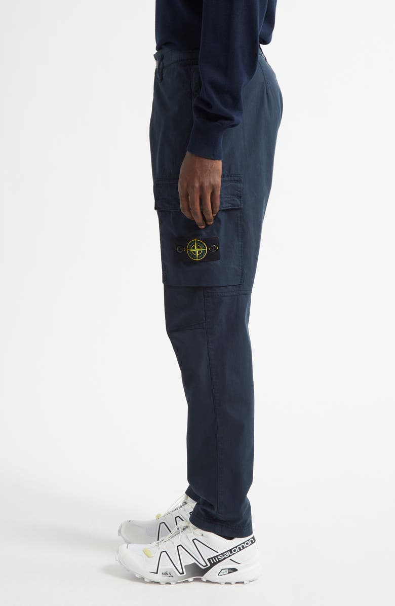 Stone Island Stretch Cotton Cargo Trousers, Alternate, color, Navy Blue