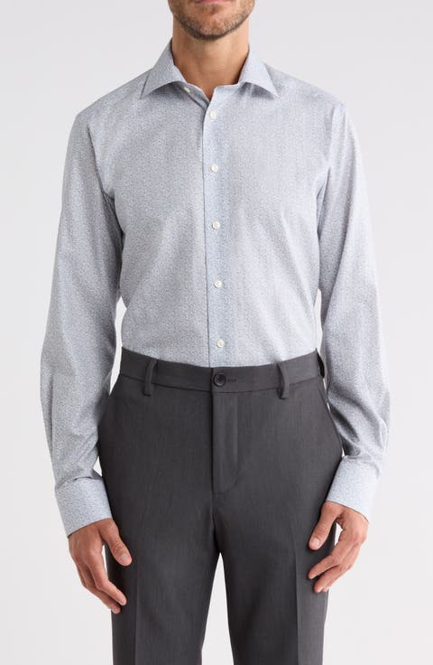 Contemporary Fit Floral Cotton Twill Shirt
