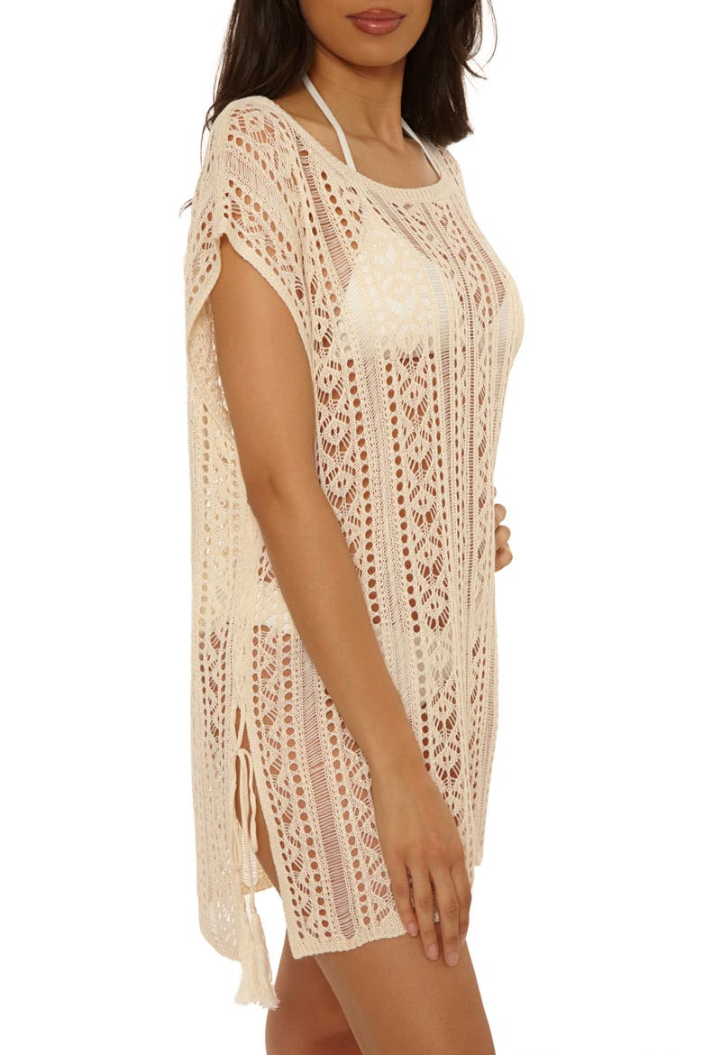 Boho Bliss Sheer Cover-Up Tunic, Alternate, color, NATURAL