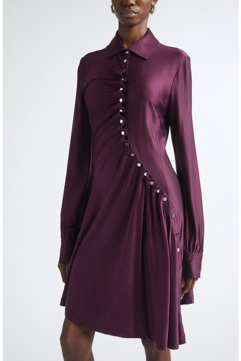 Asymmetric Long Sleeve Jersey Dress, Alternate, color, MAGENTA PURPLE