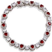 SAVVY CIE JEWELS Cubic Zirconia Halo Tennis Bracelet