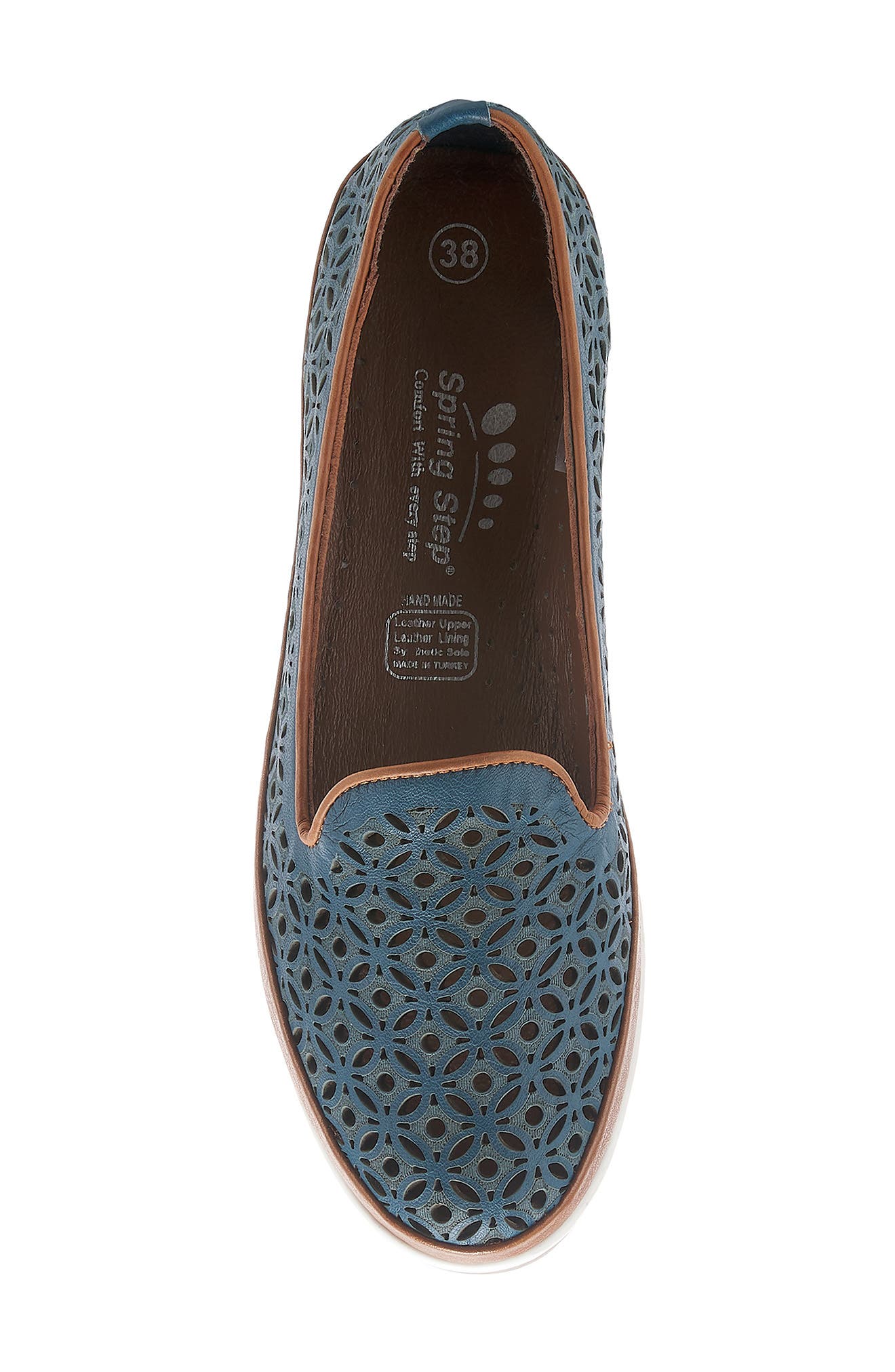 Spring Step Tulisa Perforated Leather Flat, Alternate, color, 