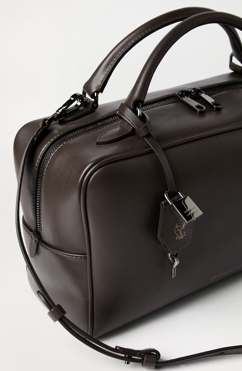 Brunello Cucinelli Nappa Boston Explorer bag, Alternate, color, Rust Brown