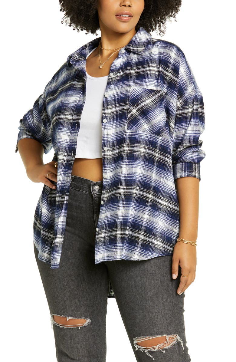 BP. Boyfriend Plaid Shirt, Main, color,