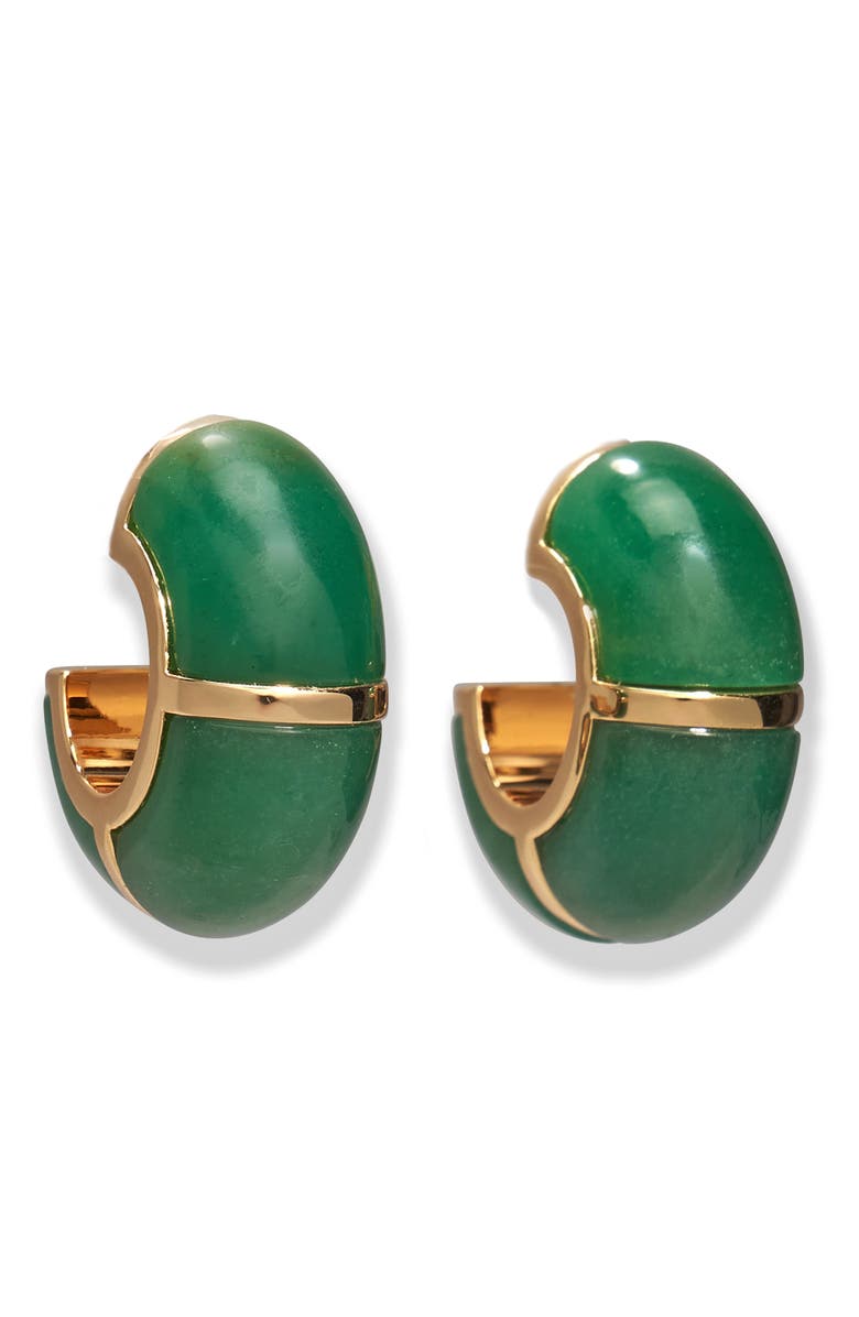Lizzie Fortunato Zellige Jade Hoop Earrings, Main, color,