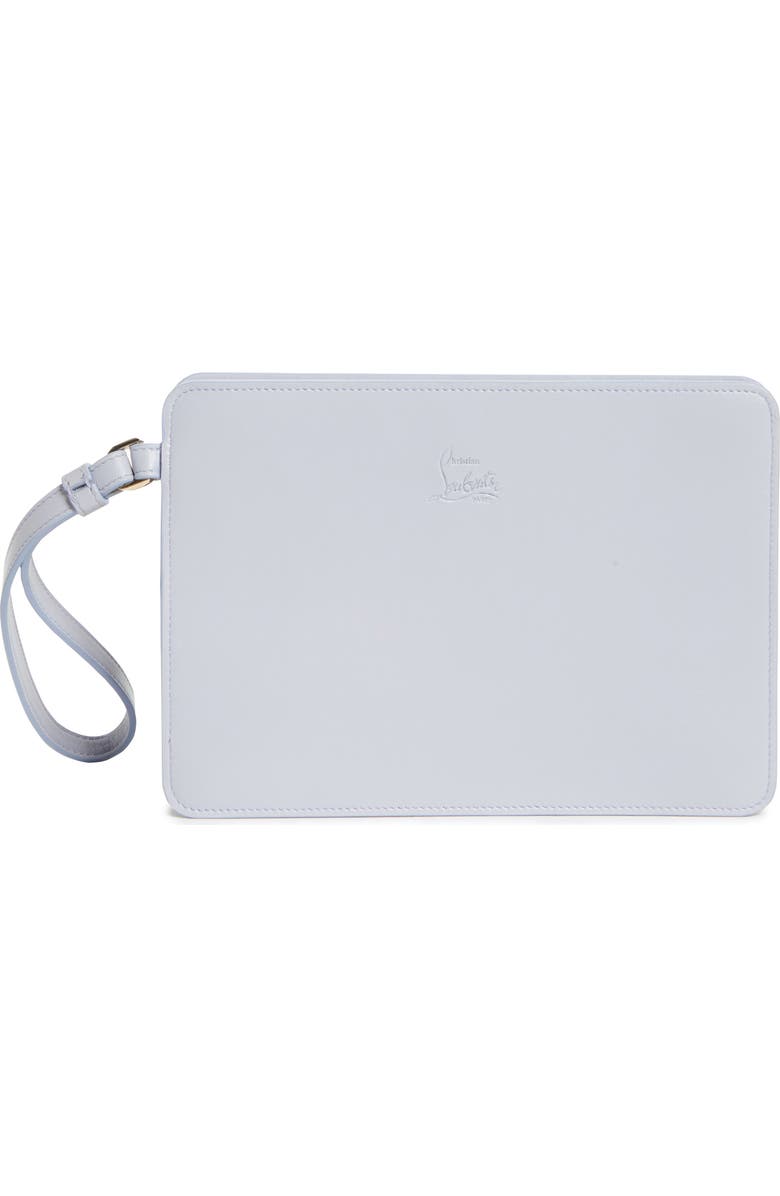 Christian Louboutin Small Bettina Leather Wristlet, Alternate, color, L496 Jumbo Grey/Gold