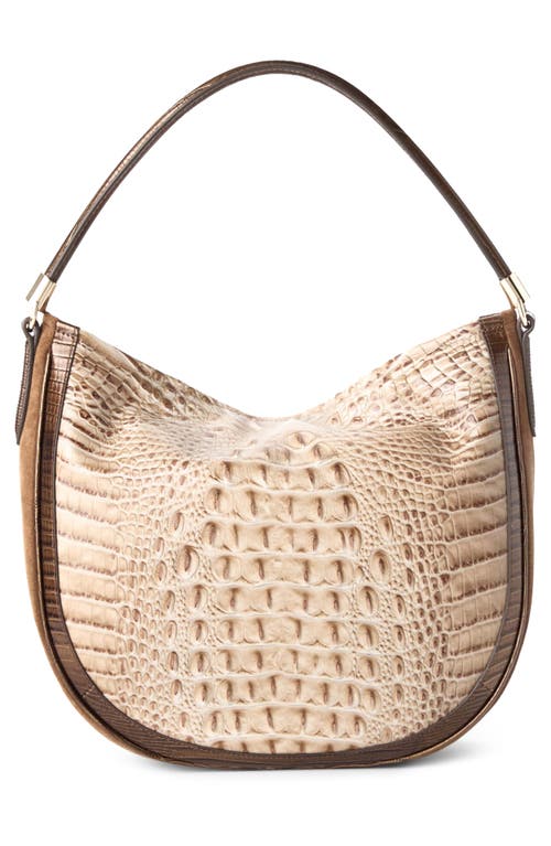 Brahmin Small Kathleen Croc Embossed Leather Shoulder Bag In Neutral